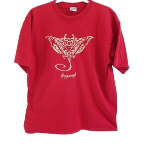 Stingray Cozumel Mexico T-Shirt Red 100% Cotton Short Sleeve Size XL